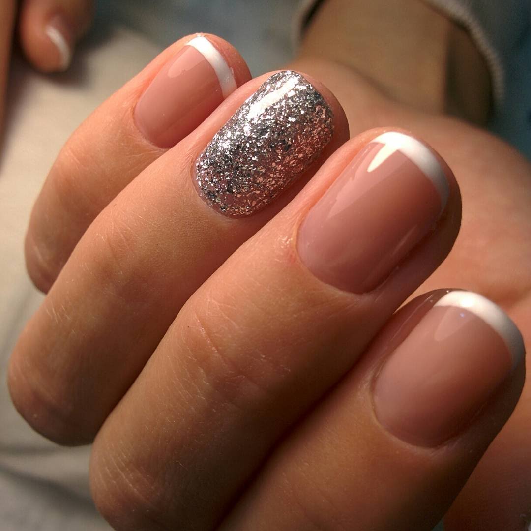 French & silver nails by Daria